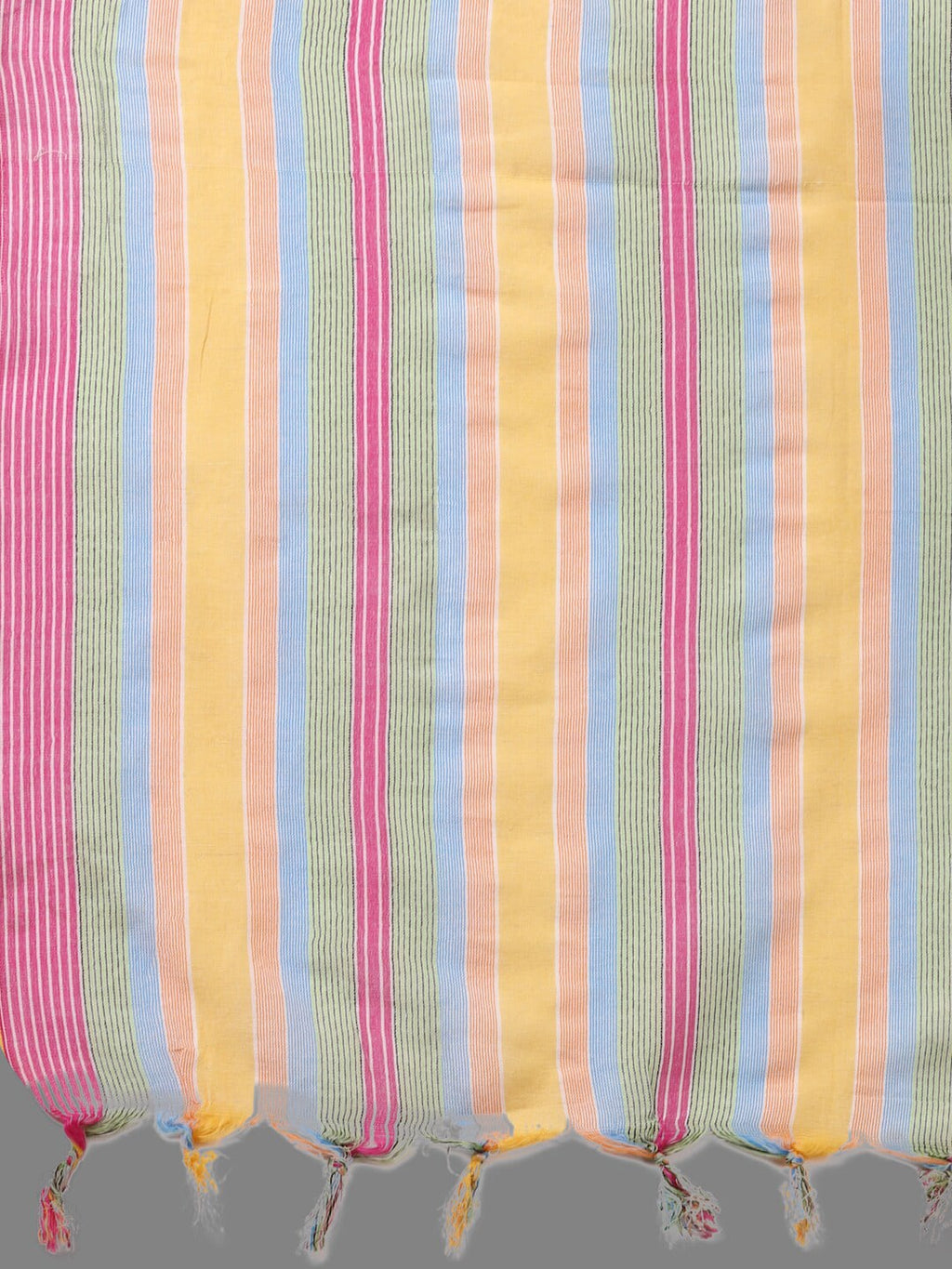 HERE&NOW Turquoise Blue Striped Regular Pure Cotton Kurta with Trousers & With Dupatta | Grocsy