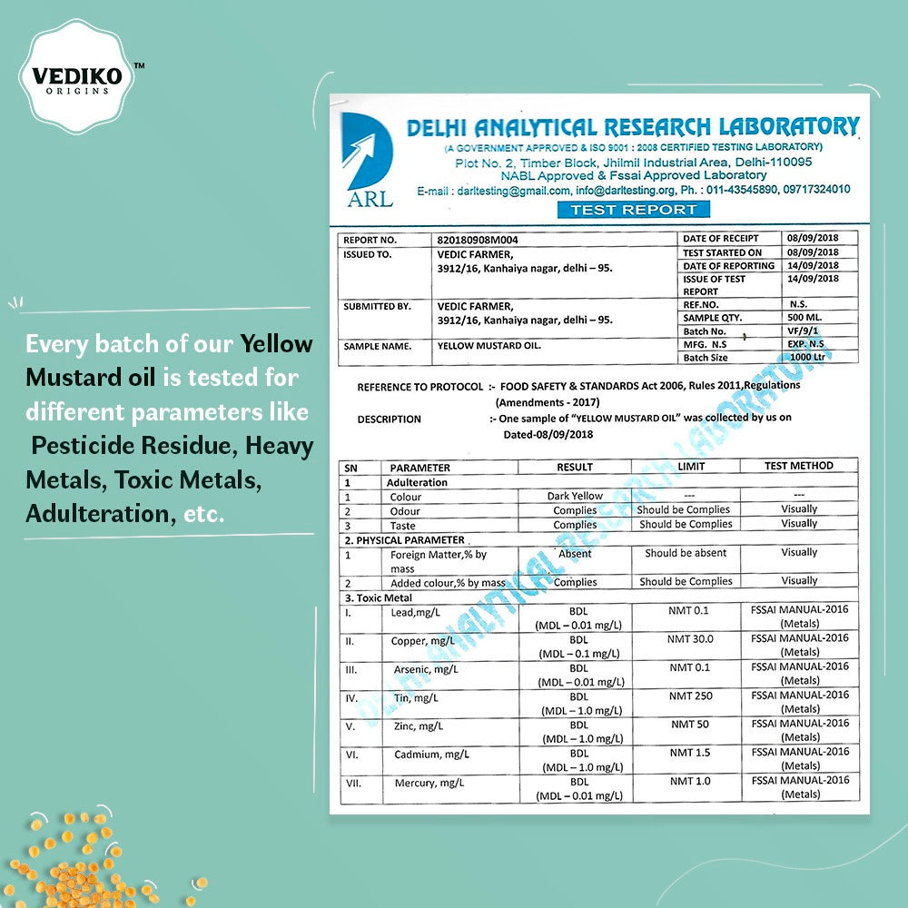 Vediko Origins Yellow Mustard Oil | Grocsy