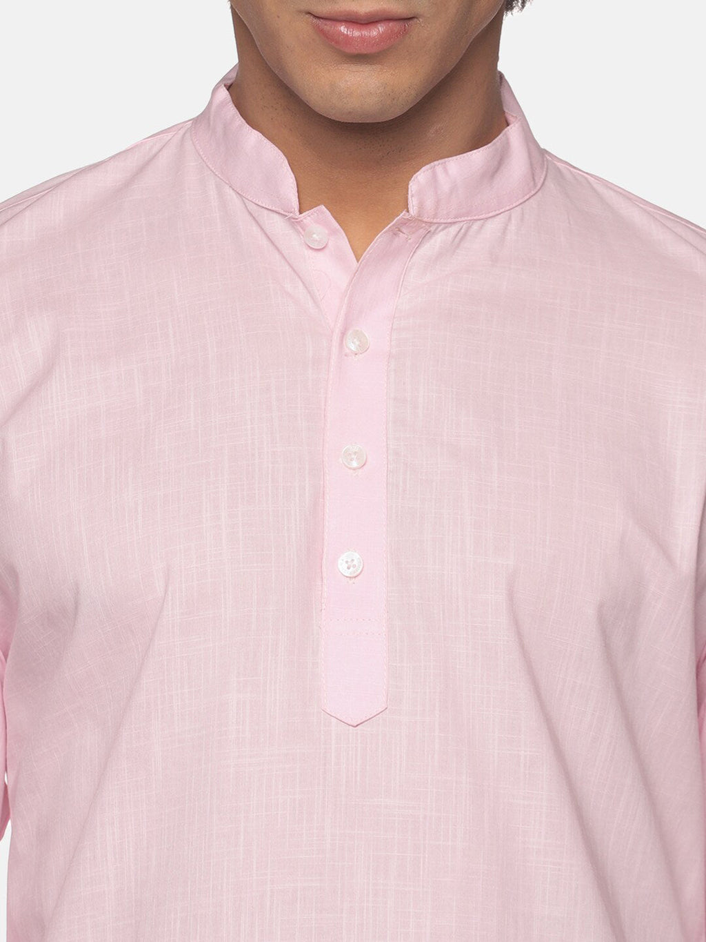 Sethukrishna Mens Pink Pure Cotton Kurta with Pyjamas | Grocsy