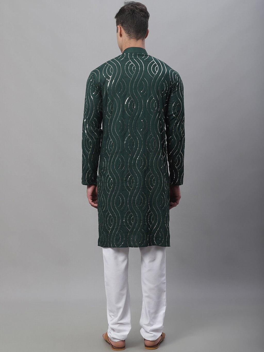 Sojanya Geometric Embroidered Pure Cotton Kurta With Churidar | Grocsy