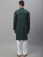 Sojanya Geometric Embroidered Pure Cotton Kurta With Churidar | Grocsy
