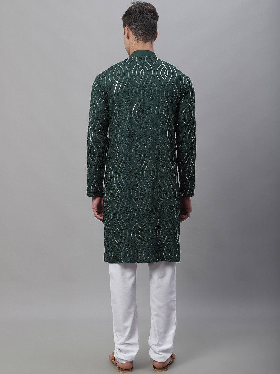 Sojanya Geometric Embroidered Pure Cotton Kurta With Churidar | Grocsy