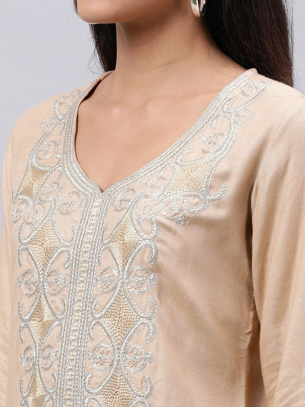 Souchii Women Ethnic Motifs Yoke Design Thread Work Kurta | Grocsy