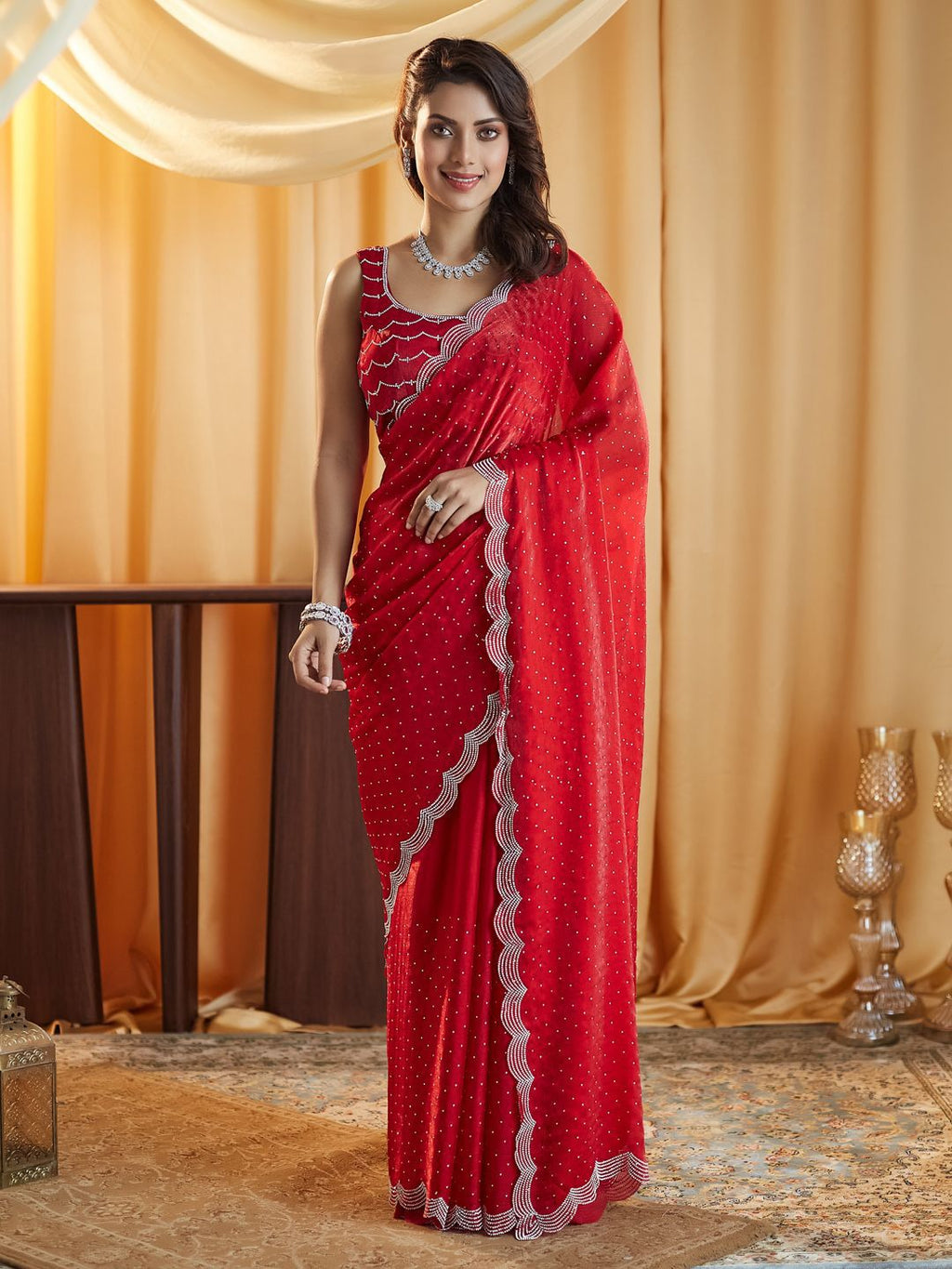kasee Embellished Beads and Stones Pure Silk Saree | Grocsy