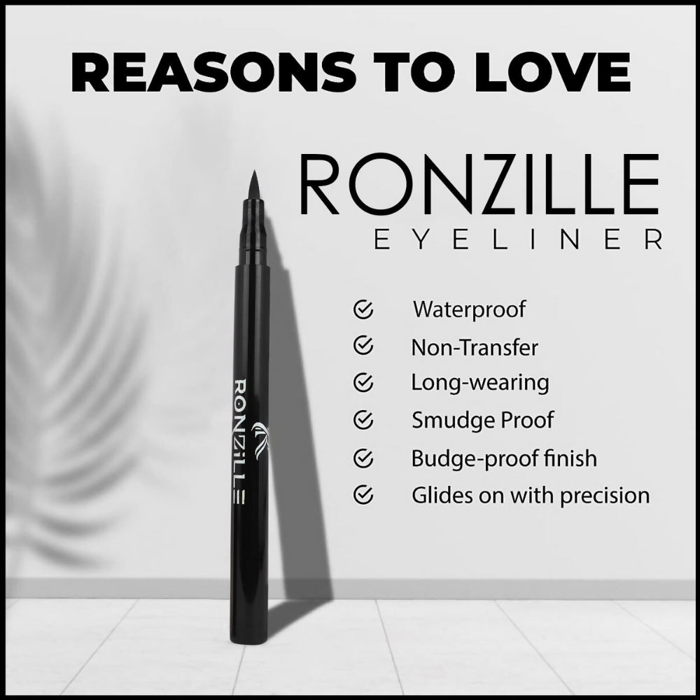Ronzille Deep Black Sketch Matte Eyeliner Pencil Black | Grocsy