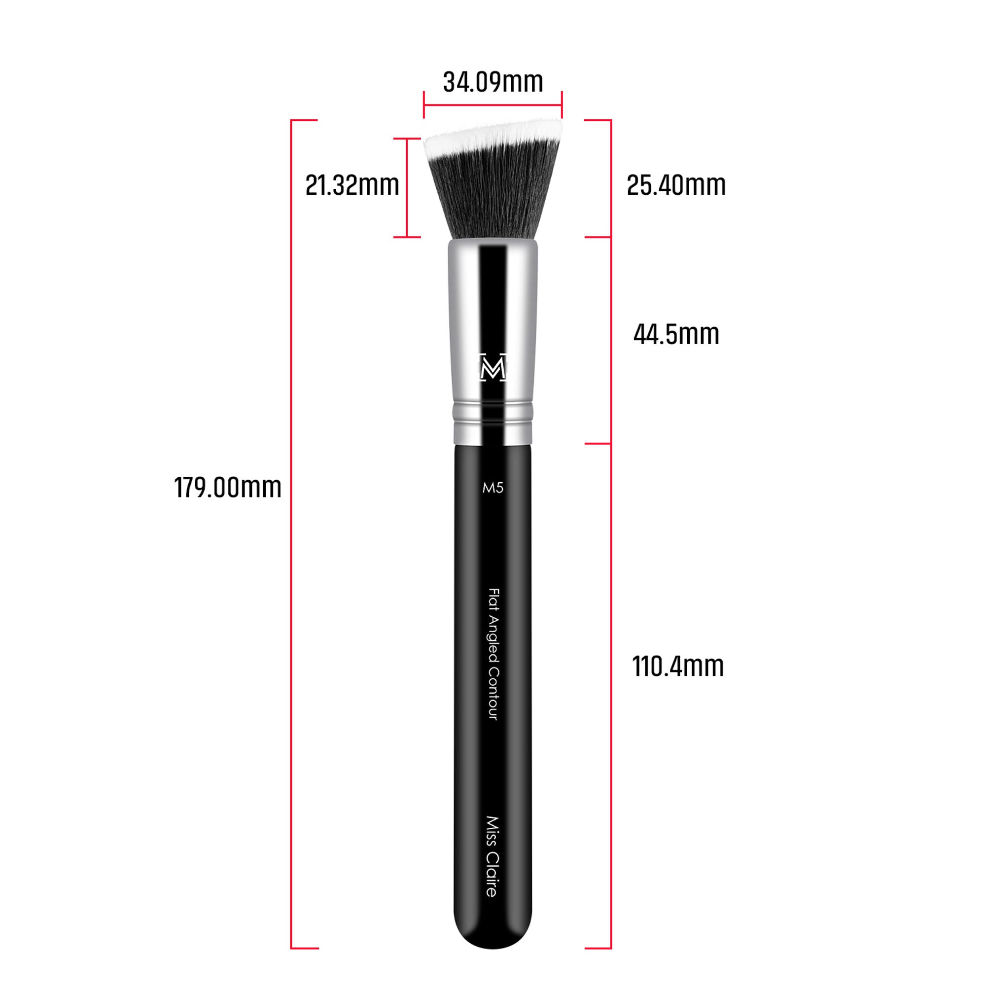 Miss Claire M5 - Flat Angled Contour Brush - Chrome | Grocsy