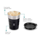 Vaya Popcup Insulated Coffee Mug Tumbler With Lid - 250 ml (Black) | Grocsy
