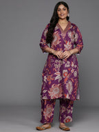 Ahalyaa Women's Traditional wear Kurta Set - Purple | Grocsy