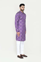 Joban Fashion Purple Colored Silk With Sequence Work Fabric Kurta With Straight Fit Pant | Grocsy