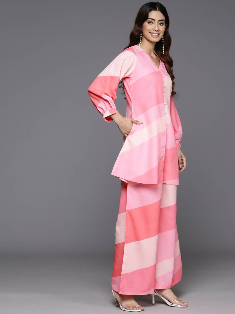 Ahalyaa Women's Traditional Wear Co-ods - Pink | Grocsy