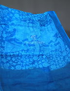 Sky Blue Kalamkaari Print Munga Cotton Saree By Gayathri Reddy Designer Studio | Grocsy
