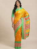 Saree Mall Mustard Yellow Dyed Saree | Grocsy