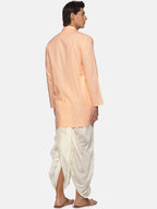 Sethukrishna Men Orange Pure Cotton Kurta with Salwar | Grocsy
