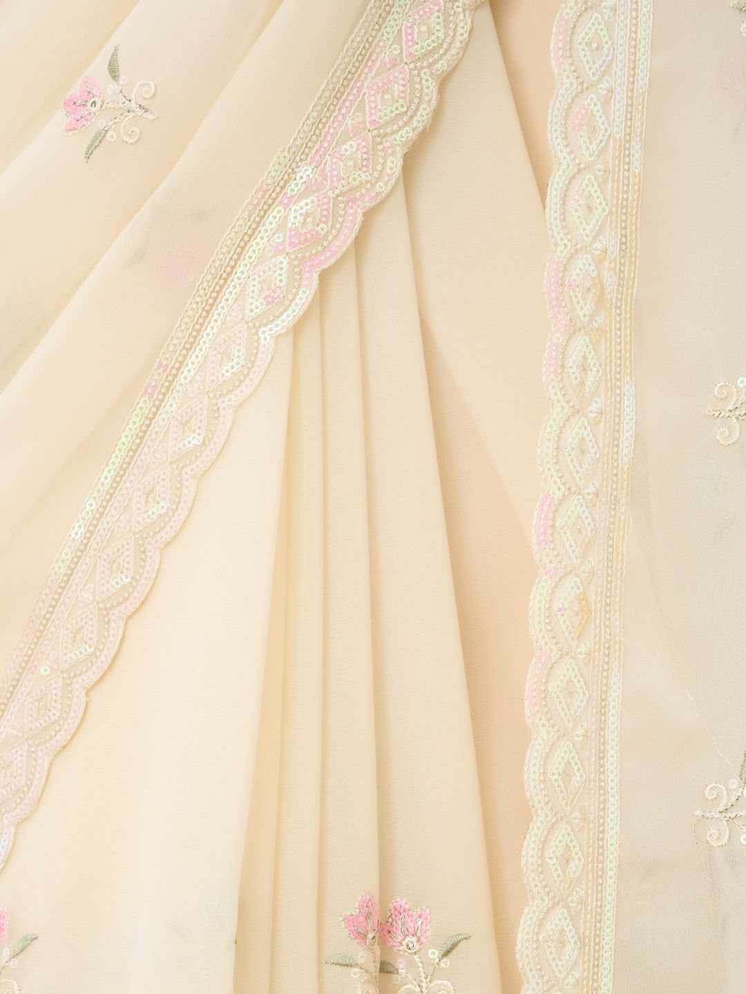kasee Floral Embroidered Saree | Grocsy