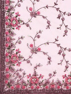 kasee Floral Embroidered Net Saree | Grocsy