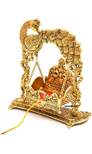 Labhcart Metal Laddu Gopal Jhula Palna for Laddu Gopal Ji | Grocsy