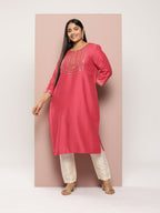 Sztori Plus Size Yoke Design Sequinned Kurta | Grocsy