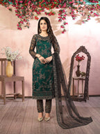 Anaita Green Embroidered Net Salwar Suit | Grocsy
