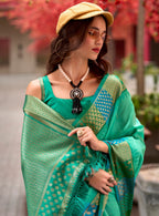Anaita Light Green Designer Weaving Pure Silk Saree With Blouse | Grocsy