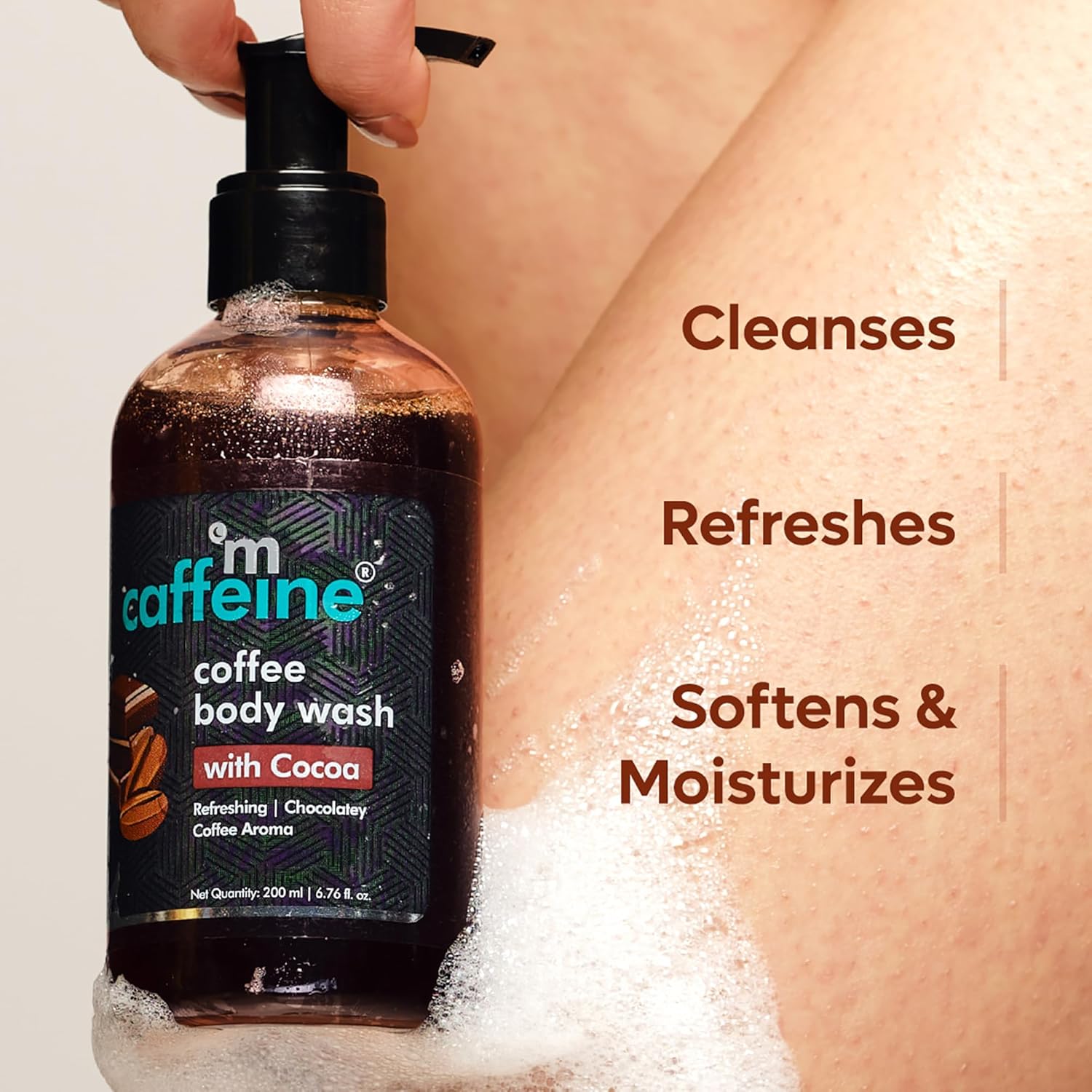 mCaffeine Coffee Body Wash with Cocoa for Refreshed & Moisturized Skin | Grocsy