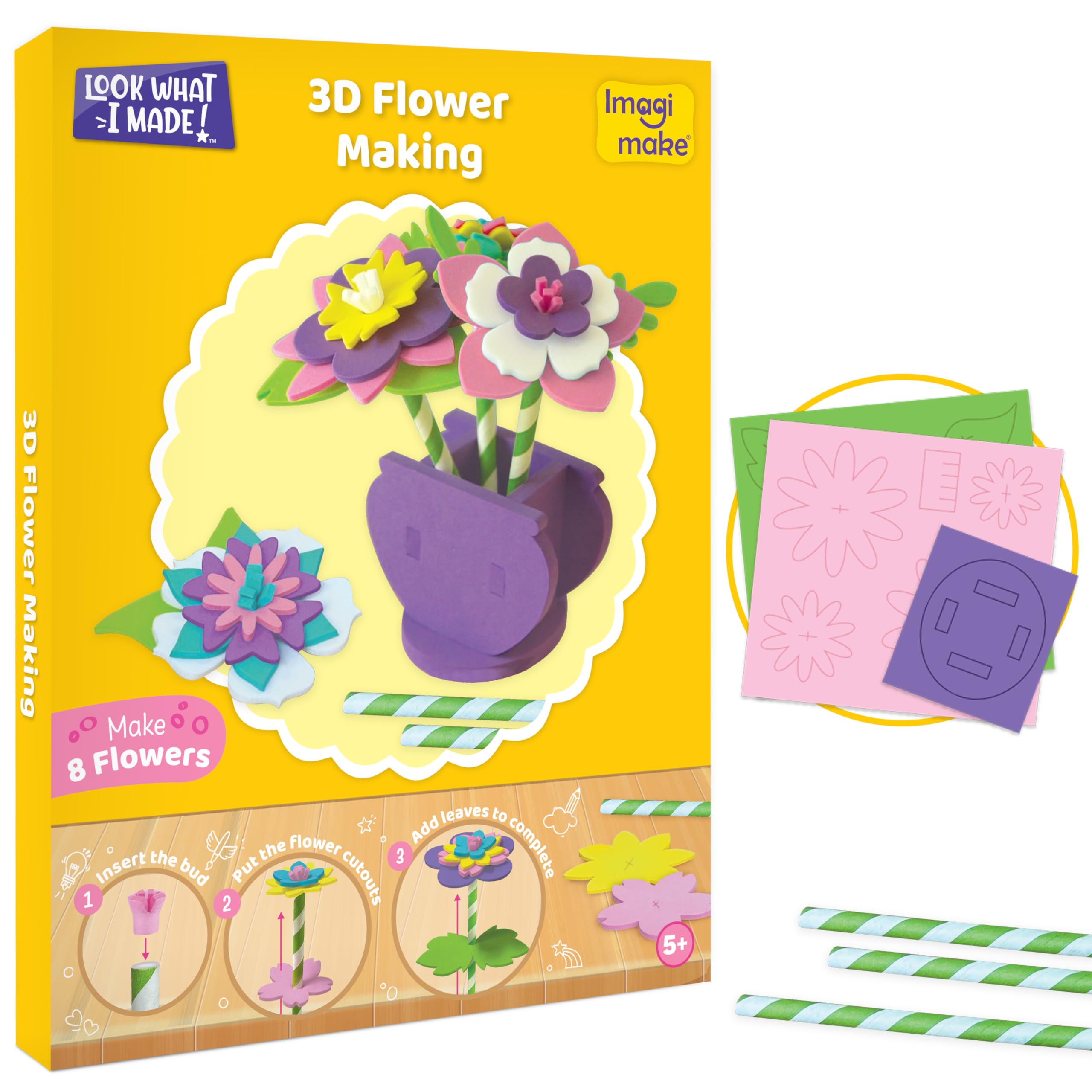 Imagimake Craft Kit - Arts and Crafts for Kids Ages 5+ - Air Dry Clay, Paper Quilling, Stamp Art - 3-in-1 Arts and Crafts Kit - Gifts for 5, 6, 7, 8 Year Olds | Grocsy