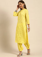 Sangria Women Chanderi Silk Kurta With Salwar & With Dupatta | Grocsy