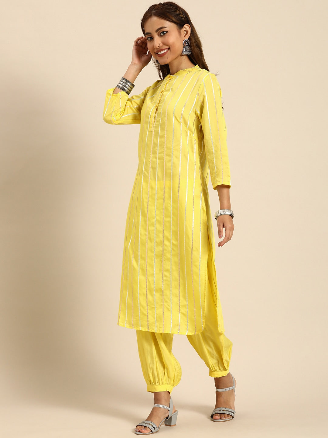 Sangria Women Chanderi Silk Kurta With Salwar & With Dupatta | Grocsy