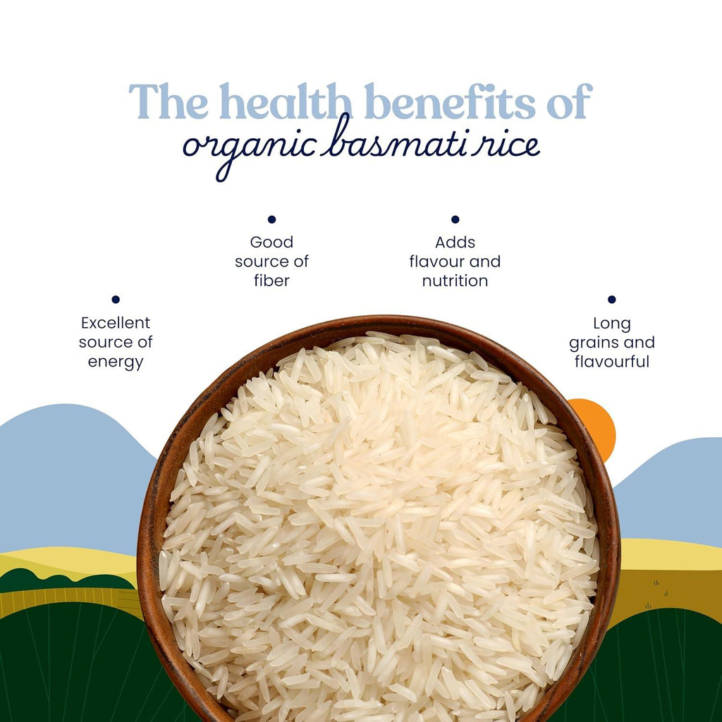 Bharat Vedica Organic Basmati Rice - Organic Basmati Chawal | Grocsy