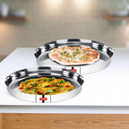 Sumeet 22 Gauge Stainless Steel Traditional Dinner Plate/Thali 30.7Cm (2.5Ltr) - set of 2pc | Grocsy