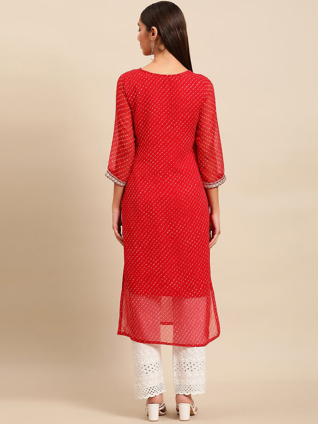 Sangria Women Yoke Design Mirror Work Indie Prints Cotton Kurta | Grocsy