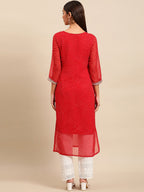 Sangria Women Yoke Design Mirror Work Indie Prints Cotton Kurta | Grocsy