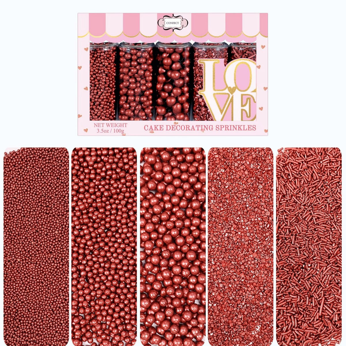 Confect Sprinkles for Cakes & Cupcakes Decoration | USP-20(Copper) | Grocsy