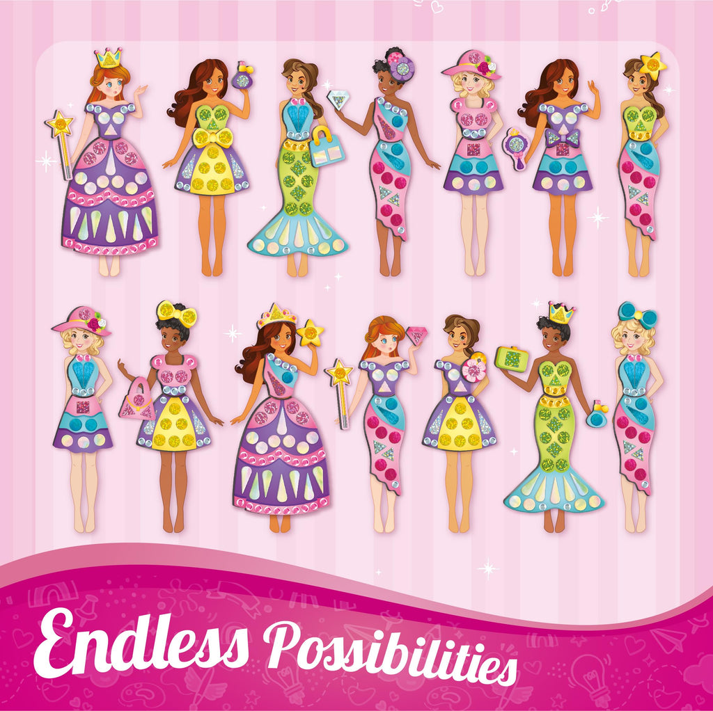 Imagimake DIY Magnetic Dress-Up Princess |Pretend Play Magnetic Toys for Kids | 30 Magnetic Dresses & Accessories | Interchange & Create Unlimited Outfits | Birthday Gift for 3,4,5,6,7,8 Year Old Girl | Grocsy