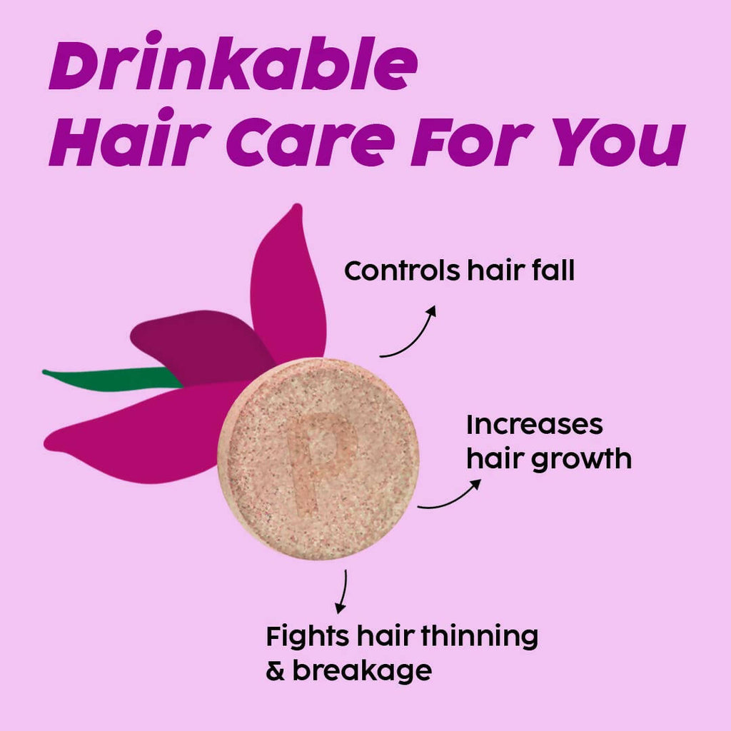 PLIX The Plant Fix Flaunt Your Hair Natural Biotin Effervescent Tablets - Orange Burst | Grocsy