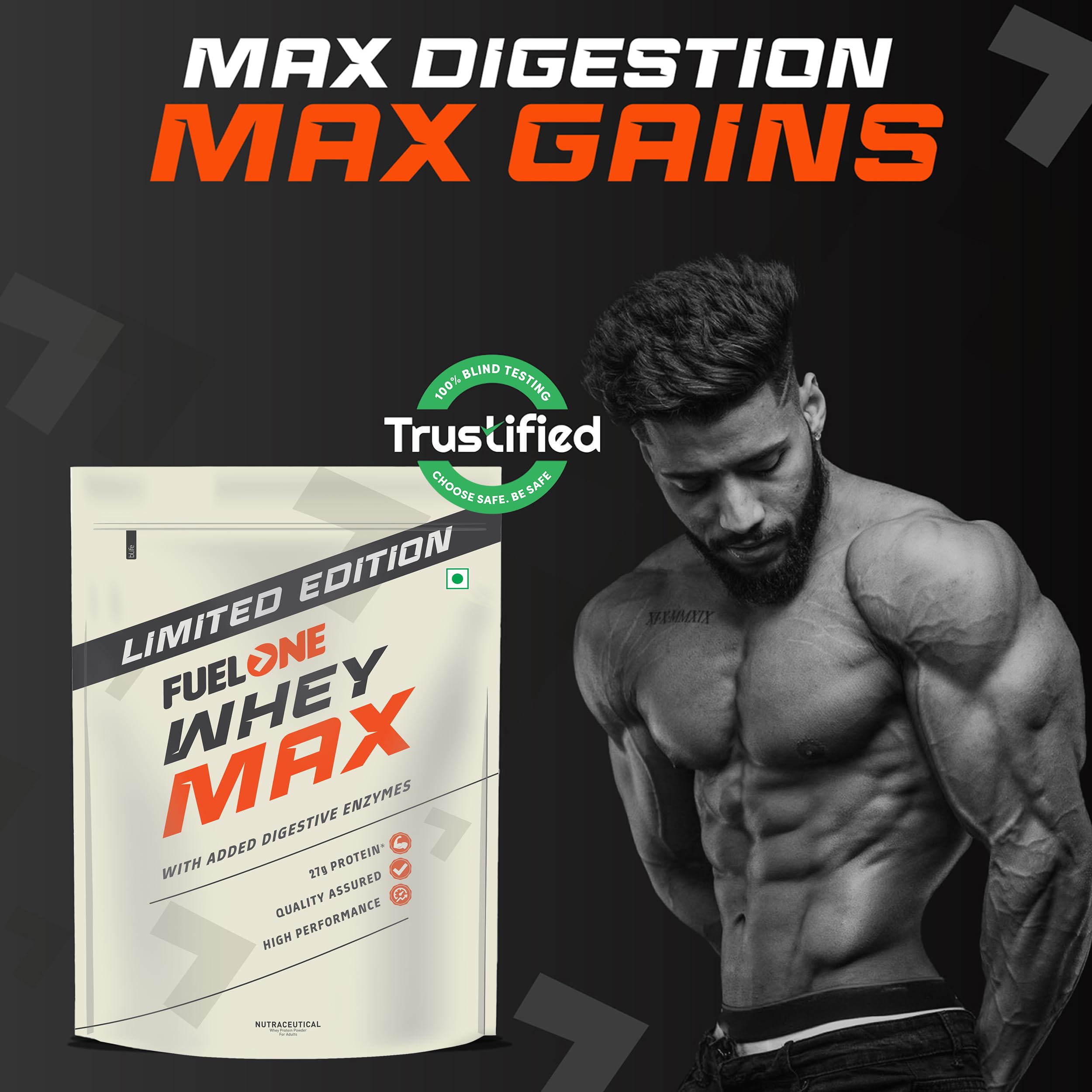 Fuelone Whey Max Protein - Rich Chocolate & Cold Coffee | Grocsy