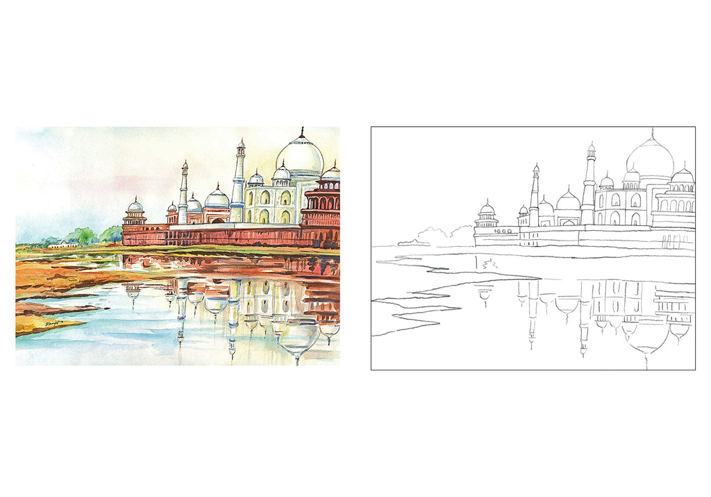 Scholars Hub Best Scenery In Water Colour Book- Vol-1, Vol 2 ( Set Of 2 Books) | 40 Pages | Grocsy