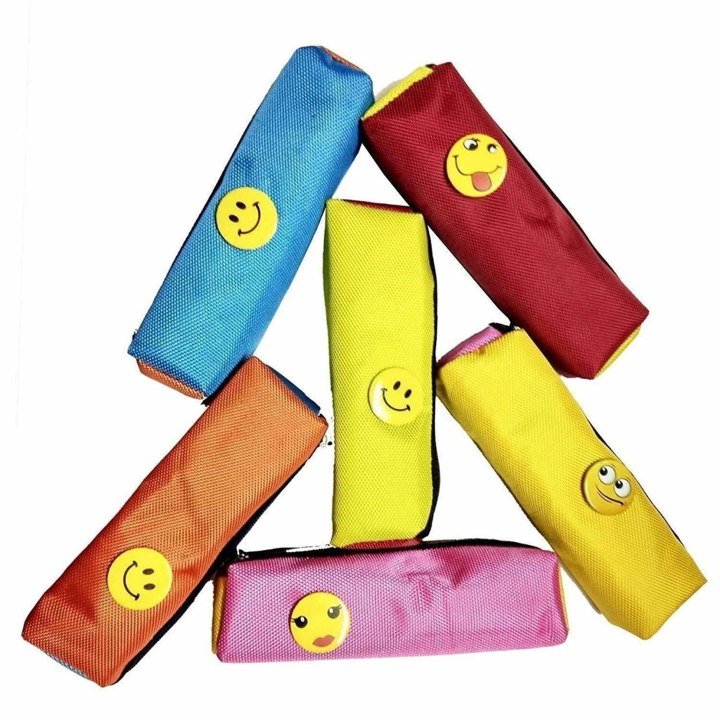 Bright Colour Multipurpose Smiley Pen Pencil Pouch Case | Grocsy