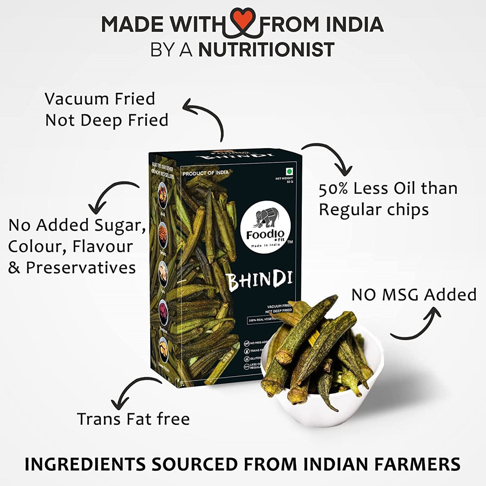 Foodio Bhindi Vacuum Fried Chips | Grocsy