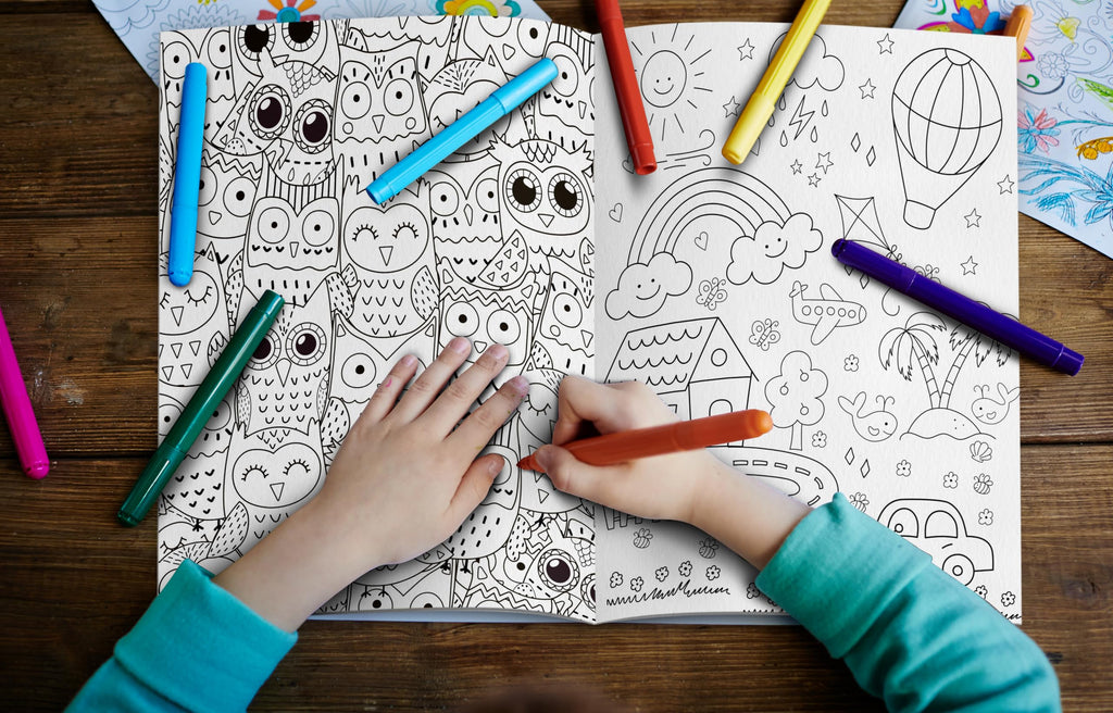 Doodle Colouring For Kids - Blue Edition : Kids Colouring Book, Colouring Book For Toddlers, Fun Learning Colouring Book, Colouring Book For Young Learners | Grocsy