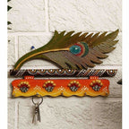 Jaipur Crafts Beautiful MorPankhi Wooden Key Holder | Grocsy