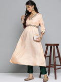 HERE&NOW Women Floral Embroidered Empire A-Line Kurta | Grocsy