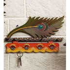 Jaipur Crafts Beautiful MorPankhi Wooden Key Holder | Grocsy