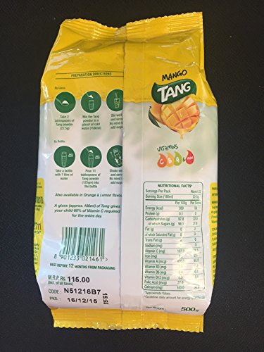 Tang Mango Instant Drink Mix, 500g Pouch | Grocsy