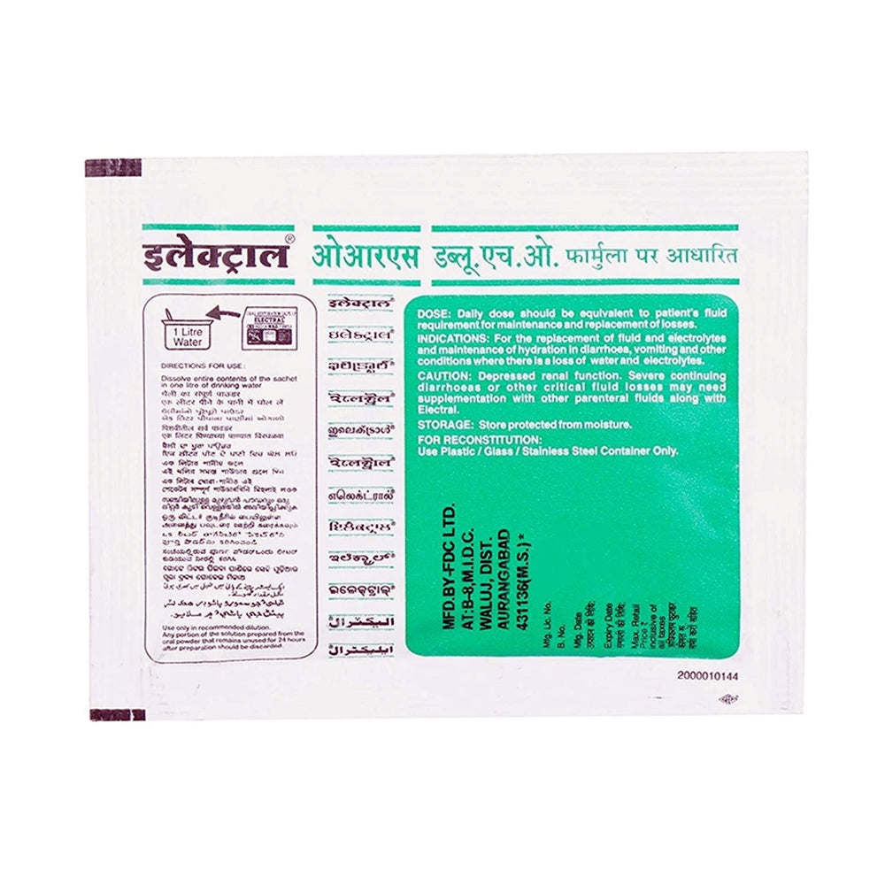 Electral Powder | Electral Oral Rehydration ORS Based on W.H.O Formula | Restore Body Fluids & Electrolytes Relieve from Dehydration, Fatigue & Weakness | Grocsy