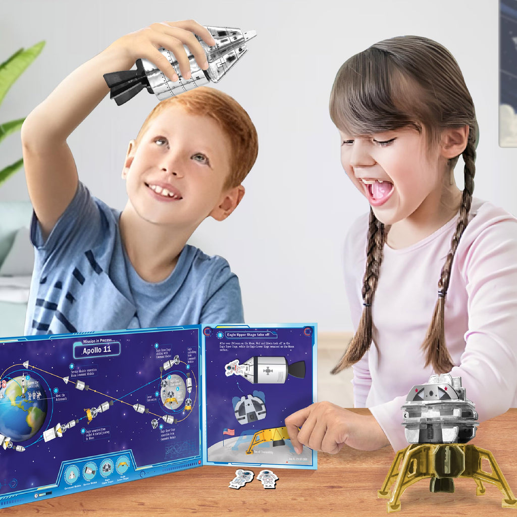 Imagimake Mapology Man's Journey to Moon | NASA Mission Apollo 11 | Rocket & Satellite Model Making Set | Space Toys for ages 8-13 | Educational Science Kits for Kids Age 8-12 | Gifts for Boys & Girls | Grocsy
