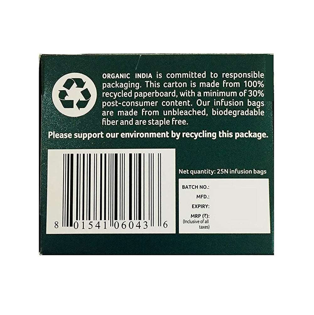 Organic India Tulsi Brahmi Tea 25 Tea Bags | Grocsy