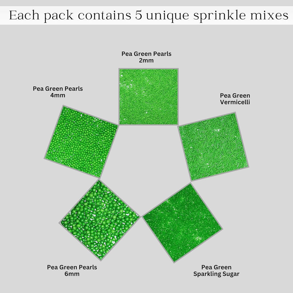 Confect Sprinkles for Cakes & Cupcakes Decoration | USP-11(Pea Green) | Grocsy