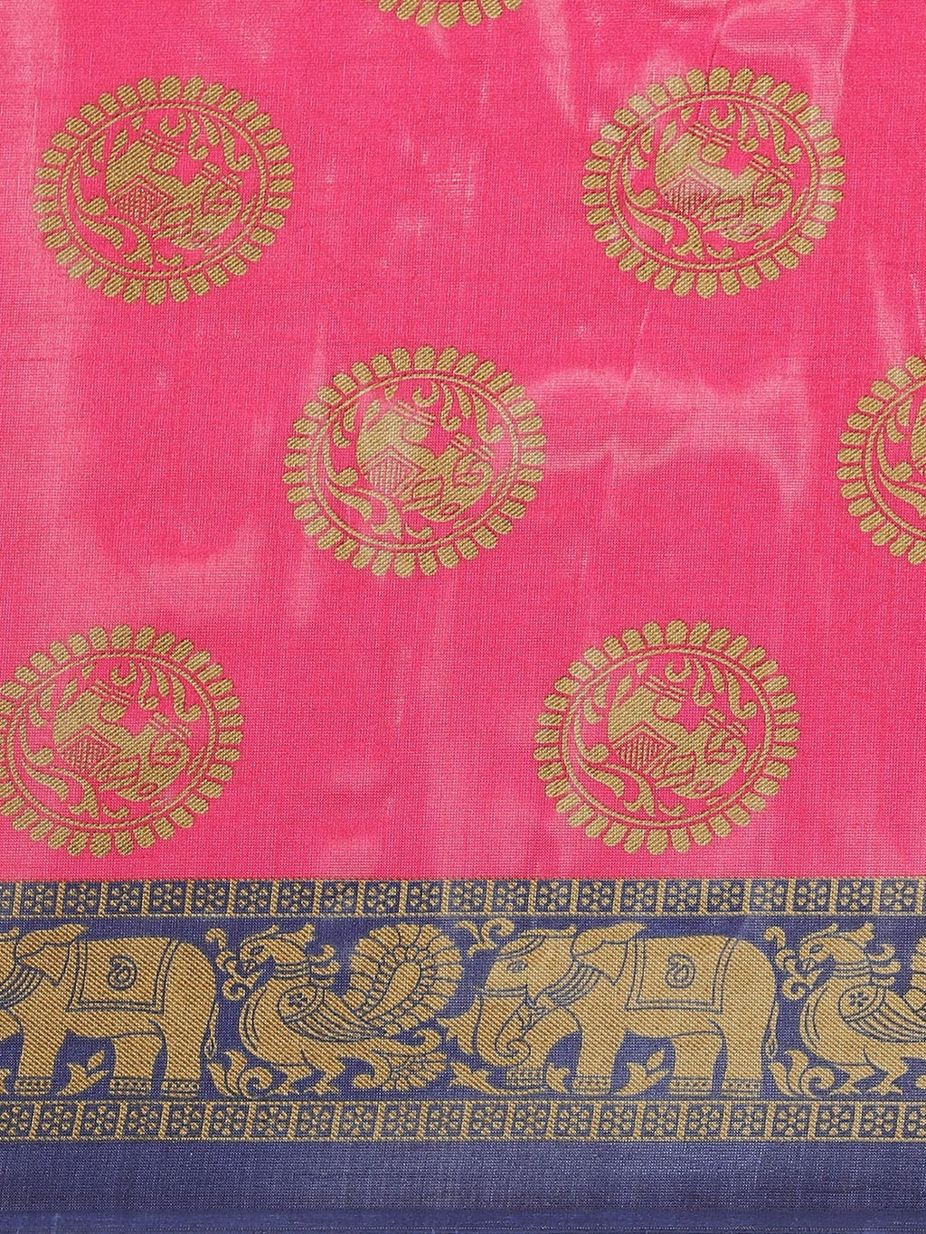 Saree Mall Pink & Beige Printed Bhagalpuri Saree | Grocsy