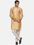Sethukrishna Men Beige Kurta with Pyjamas | Grocsy