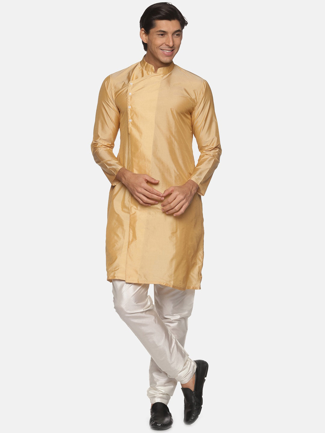 Sethukrishna Men Beige Kurta with Pyjamas | Grocsy